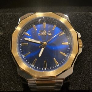 Invicta Two-Tone Gold and Blue Dial Men's Watch In Box
